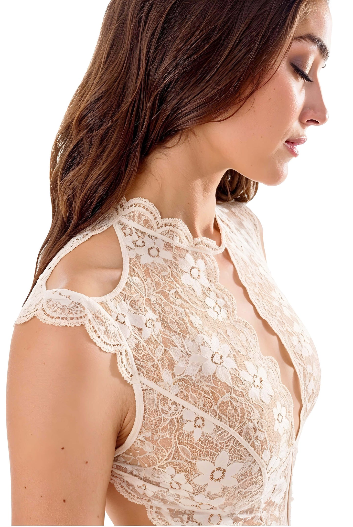 Sheer Mesh Bodysuit with Cutouts